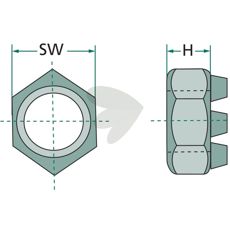 Kronmutter M24x2, perfekt for sikringer innen bygg og landbruk.