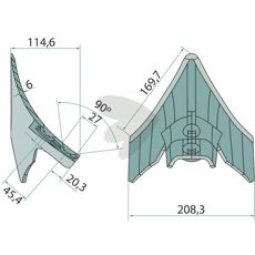 Gåsefot skjær 00311405, ideell for allsidig jordbearbeiding.