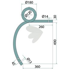 Fjærpinne Venstre av høy kvalitet, perfekt for traktorreparasjon.