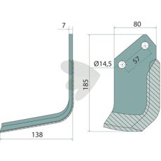 Fresekniv venstre 422513 er en slitesterk kniv for presise kutt i jordbruksmaskiner.