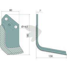 Fresekniv høyre 422512 sikrer presise kutt i traktorer og landbruksmaskiner.
