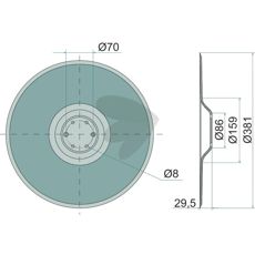 L-6-hull skiverist 311174, optimalt for maskininstallasjon.