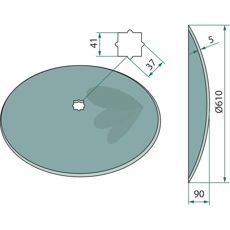 Glatt skive for Quivogne Firkantet hull 37/41, ideell for jevn jordbearbeiding.