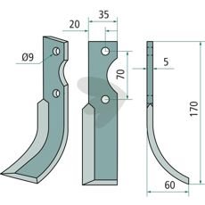Jordfreskniv Fort c-c 70mm hull 9mm, perfekt for smidig jordbearbeiding.