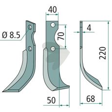 Jordfreskniv Fort c-c 70mm hull 8,5mm, ideell for å skape god jordstruktur.