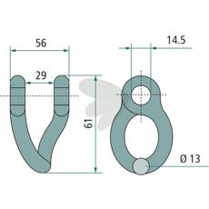56mm sjakkel for Kuhn, ideell for å sikre sterke koblinger.