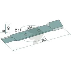 Kniv for Röll, størrelse 17X10X60 mm, ideell for jordbearbeiding.