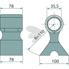 Hammerslå 78/78 mm med hull 35,5 mm, for tunge skjærejobber.