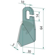 Høyre vingkniv, uslipt, designet for ulike skjærebehov.