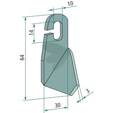 Vingkniv venstre, ikke slipt, perfekt for traktorer og landbruksmaskiner.
