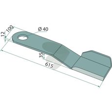 Vingkniv venstre - KM060135, ideell for bruk i traktorers landbruksredskap.