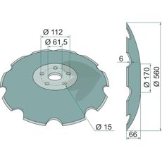 Tallrik 990169, effektiv del for jordbearbeidingsmaskiner.