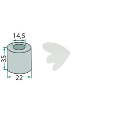 Kvalitativ foring 14,5 x 22 x 35 mm for pålitelig feste i maskiner.