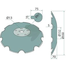 Tallerken 760020033 for effektiv jordbearbeiding i landbruket.