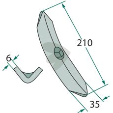Robust spiss med skrue, nødvendig for feste i ulike maskiner.