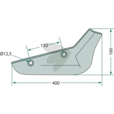 Høyre skjær for rødbetehøst, kompatibel med Holmer og flere andre maskiner.