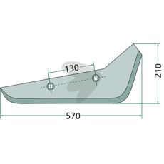 Skjær for rødbetehøst venstre, 210X570mm, artikkel 8270821.