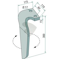 Rotorharvetann for Rau, Kverneland og Maletti, optimalisert for myk og jevn jord.