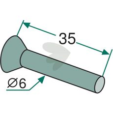Forseglede nagler 6x35, høykvalitative for montering i konstruksjons- og landbruksmaskiner.