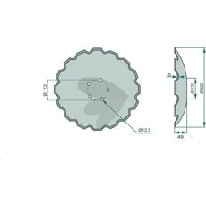 Skive 520x5 mm, pålitelig del for jordbearbeidingsverktøy.
