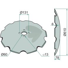 Tannet tallerken 610, kraftig for jordbearbeiding og effektivitet.