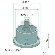 Komplett tallerkenlager med 4 hull, viktig for å sikre smidig bevegelse og funksjon.