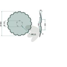 Tannet tallerken Ø560x4 mm, perfekt for dypere jordbearbeiding.