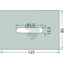 Skrapeplate Kverneland, Maletti i størrelse 85X125mm for effektiv rengjøring av traktordeler.