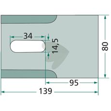 Skrapeplate for Breviglieri og Feraboli, produktkode 0032811.