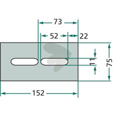 Skrapeplate for Vigolo og andre merker, dimensjoner 75X152mm.