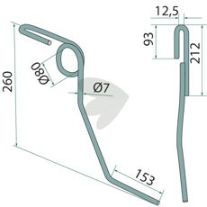 Etterharvspinne høyre, ideell for jordbearbeiding, artikkelnummer 602756.