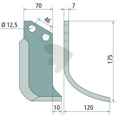Jordfres kniv med c-c 46mm, ideell for Forigo-Roteritalia, gir utmerket jordbearbeiding.