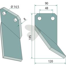 Rotor kniv på 56 mm for Forigo-Roteritalia, ideell for å forbedre jordstrukturen.