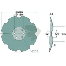 Tallerken tagget for landbruk, perfekt for effektiv jordbearbeiding og pløying.