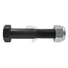Robust M16x2x80 mm skrue med mutter, bra for bygge- og anleggsprosjekter.