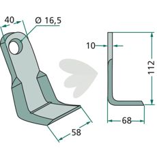 Vinkelkniv designet for presisjon og effektivitet i jordbruksarbeid.