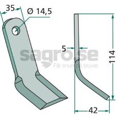 Y-slå for Muratori og Agrimaster med 14,5 mm hull, passer perfekt i jordbruk.