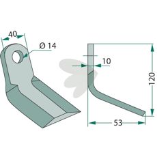 Y-slå designet for Agrimaster med 14 mm hull, pålitelig og holdbar for jordbruk.