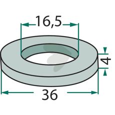 Skive 16,5x36x4 mm 3000182, en viktig komponent for stabilitet og sikkerhet.