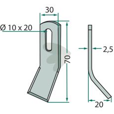 Y-kølle Lipco og Agria med hull 10x20 mm, perfekt for raskt og effektivt arbeid i marken.