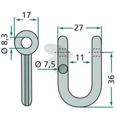 Agria sjakkel, 27 mm, robust og pålitelig for bruk i landbruk og bygg.