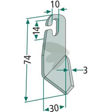 Venstre vingkniv, slipet, modell 994124, ideell for presisjonsklipping.