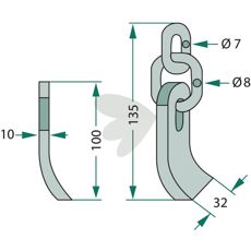 Kniv med kjede designet for presisjon og effektivitet ved skjæring.