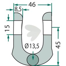 Sjakel for Bomford, Epoke, Noremat og Turner, størrelse 46mm, høy kvalitet.