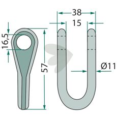 Mc Connel sjakel 38mm, perfekt for landbruksutstyr og tilbehør.