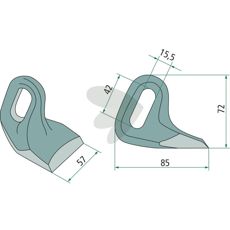 Hammerslag 57mm med spesifikasjonen 15,5x42mm, holdbar og pålitelig.