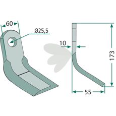 Y-hammer Breviglieri, 60X173mm, sterk og holdbar for tung bruk.