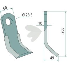 Y-hammer Berti 28,5mm, 205mm, designet for høy ytelese og holdbarhet.