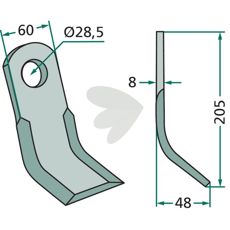 Y-hammer Berti 28,5mm, 205mm, perfekt for presisjon og effektivitet.