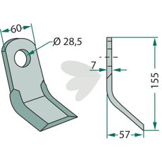 Y-hammer Cabe med 28,5mm hull, designet for effektiv jordbearbeiding.